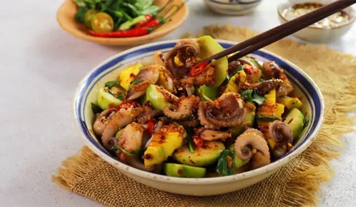 Cách Làm Bạch Tuộc Trộn Cóc Non Sốt Thái Chuẩn Vị Cách Làm Bạch Tuộc Trộn Cóc Non Sốt Thái Chuẩn Vị