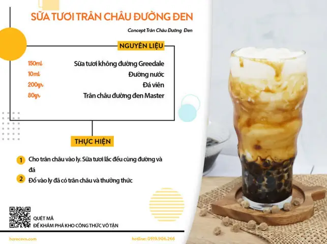 Công Thức Sữa Tươi Trân Châu Đường Đen Công Thức Sữa Tươi Trân Châu Đường Đen